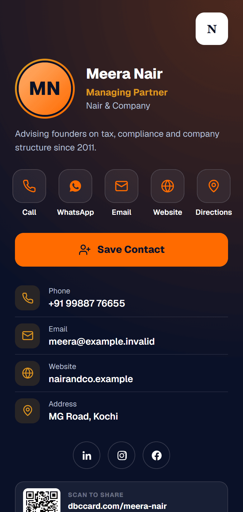 Executive card design